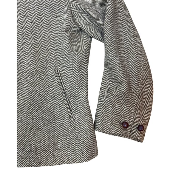 Lauren Ralph Lauren Wool Tweed Jacket 16 Brown Herringbone Full Zip Old Money - Picture 7 of 12